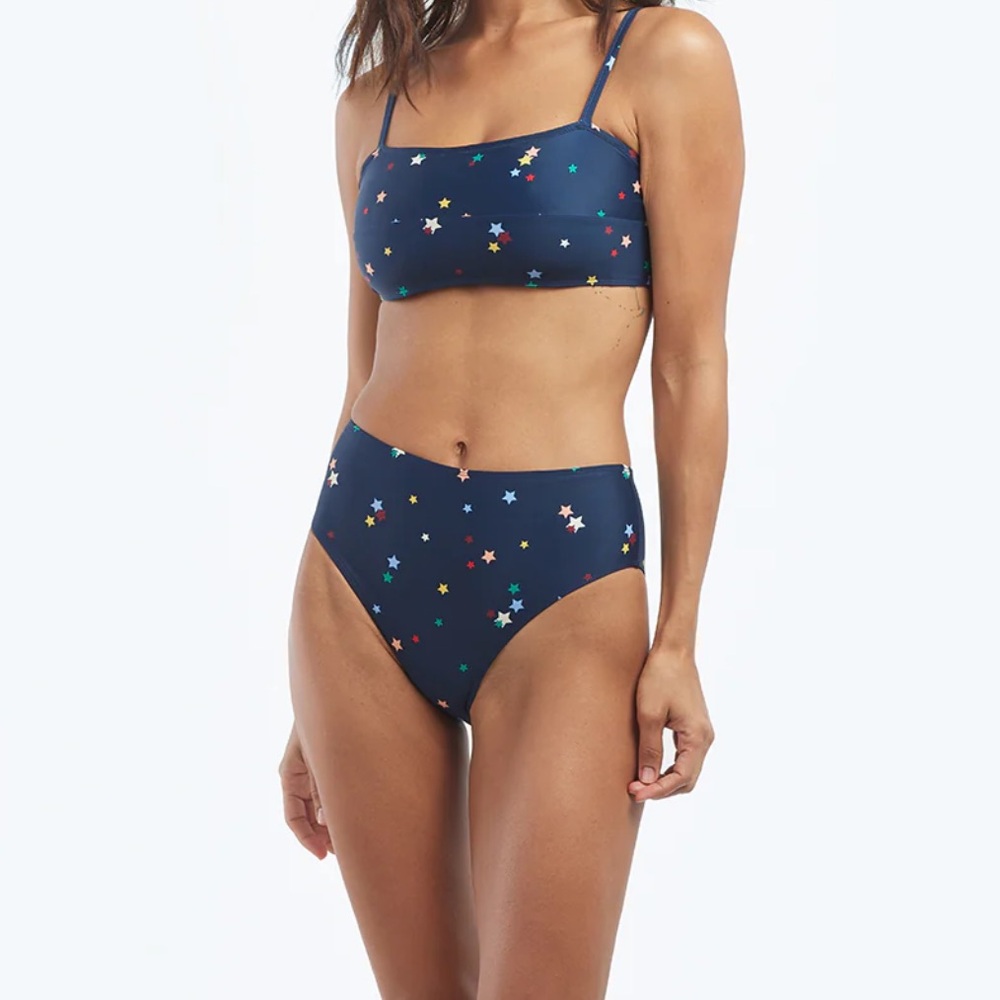 summersalt Navy Star Print High-Waist Bikini Set never worn with tags!